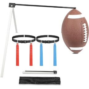 Football Kicking Tee and 2pcs Flag Football Belts,Portable Football Tees for Kicking,Flag Football Flags,Kicking Tee,Football Tee,Football Training Equipment for Adult & Youth