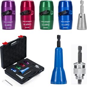 Wire Stripper for Drill, 2024 Upgraded Wire Stripper Tool & Wire Twister Electrician Tool, Automatic Wire Stripper Connector Toolbox, Wire Stripper Rotating Wire Stripping Twisting Tool (5PCS)