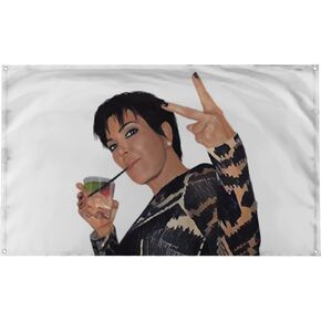 Banger - Kris Jenner Peace Sign Motivational Inspirational Office Gym Dorm Wall Decor Design on a 3X5 Feet Flag with 4 Grommets for Easy Hanging. Authentic BANGER FLAG
