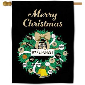 Wake Forest Demon Deacons Happy Holidays Christmas Banner Flag