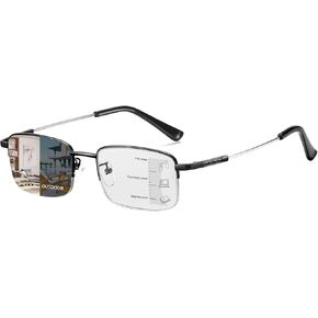 Photochromic Progressive Multifocus Reading Glasses UV Protection Anti Blue Light Transition Eyeglasses for Men Women