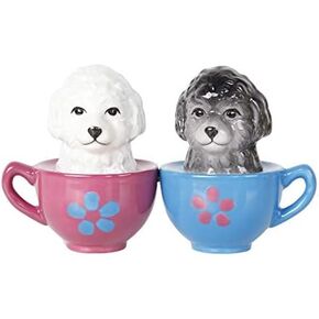 Pacific Giftware Adorable Maltese Puppies in Tea Cup Salt and Pepper Shaker Set Cute Dog Puppy Tabletop Decoration SP Set