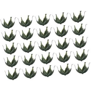 ARTIBETTER 1 Set 50pcs Receptacle Floral Calyxes Rose Leaves DIY Supplies Wreath Making Tools Flower Stem Base Flower Paddle Base Craft Calyxes Fake Rose Blue Vases Green Rose Plastic Flowers