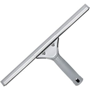 DrDirt 14inch Window Squeegee with Ergonomic Non-Slip Handle, Streak-Free Rubber Strip, Durable Stainless Steel Squeegee Head, Ideal for Home & Small Commercial Spaces