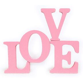 Wooden Love Sign Table Top Sign Freestanding Decorative Letter for Wedding Party Home Decor Pink
