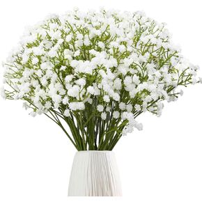 Babys Breath Artificial Flowers, 36Pcs Fake Baby Breath Flowers Artificial Bulk White Faux Gypsophila Real Touch Flowers for Wedding DIY Bouquet Floral Arrangement Party Home Garden Decoration