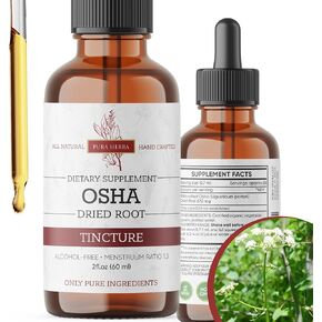 OSHA Root Tincture, OSHA Root Organic Rxtract for Respiratory Support, OSHA Root Liquid Extract Alcohol Free, Vegan - 2 Fl Oz