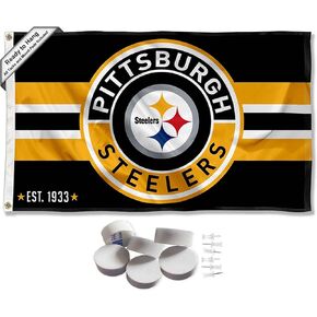 Pittsburgh Steelers Patch Button Banner and Tapestry Wall Tack Pads