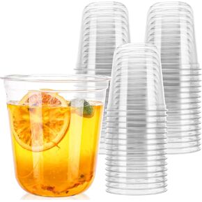 12oz Disposable Stemless Glasses,PET Disposable Drinking Cups,Cold Party Clear Plastic Wine Glasses for Parties Birthday,Wedding,Meeting,Christmas Party Supplies. (50)