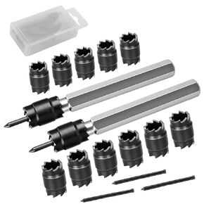 15-Pack Spot Weld Cutter Sets - Double Sided 3/8" HSS Spot Weld Cutter Remover Drill Bits Hex Sheet Metal Hole Cutter Remover for Power Drill Spot Welding
