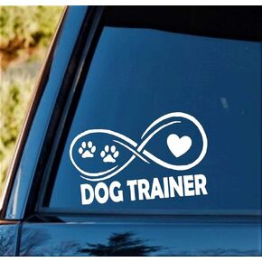 D1123 Dog Trainer Infinity Paws Heart Dog Decal Sticker