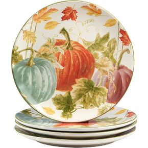 Certified International Autumn Harvest 11" Dinner Plates, Multicolor, Large, Set of 4