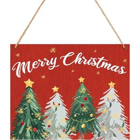 Pink Merry Christmas Decorations Hanging Sign, Farmhouse Christmas Tree Sign Front Door Wall Decorations, New Year Gifts, Winter Xmas Festive Supplies decor-J09