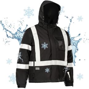 سترات عاكسة للضوء من Toolant، معطف أمان Hi Vis للرجال - مقاوم للماء، معزول - مثالي للعمل والبناء in Kuwait