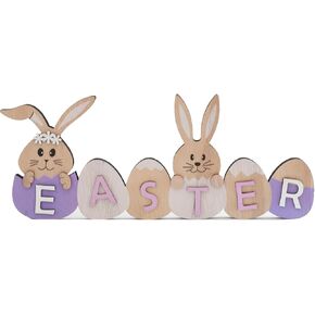 ToBeIT عيد الفصح الأرنب الخشب ديكور عيد الفصح علامات الخشب الطبيعي الأرانب شكل علامات عيد الفصح منضدية ديكور ريفي الخشب المركزية لغرفة الطعام مطبخ المزرعة (نمط 3) in Kuwait