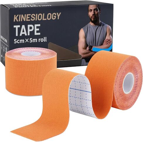 Kinesiology Tape (2 Rolls) - Waterproof, Breathable, Hypoallergenic - Ideal for Muscle Support and Injury Recovery, 2 Inches x 16 Feet, Black in Saudi Arabia