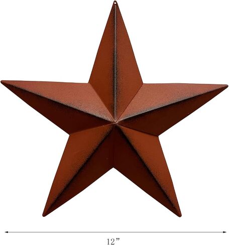 T&Garice Dimensional Metal Antique Barn Stars Wall Decor Rustic Country Primitive Star Outdoor Decor,3D Barn Star 4th July Wall Indoor Outdoor in Saudi Arabia