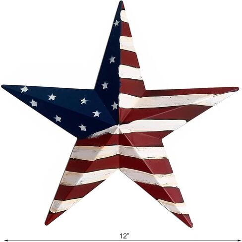 T&Garice Dimensional Metal Antique Barn Stars Wall Decor Rustic Country Primitive Star Outdoor Decor,3D Barn Star 4th July Wall Indoor Outdoor in Saudi Arabia