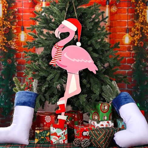 27.5 بوصة عيد الميلاد فلامنغو ترحيب علامة الديكور شنقا فلامنغو الخشب علامة الباب الأمامي ديكور عيد الميلاد فلامنغو ديكور الوردي فلامنغو علامة معلقة لعيد الميلاد ديكور المنزل الحمام عطلة in Kuwait