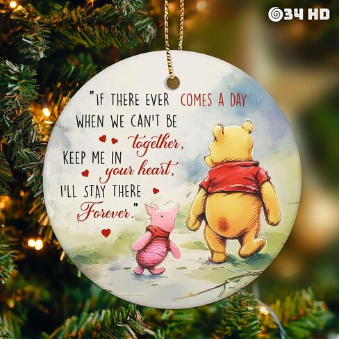 34HD Gifts for Christmas, Bear Cartoon Christmas Ornament Ceramic 2-Side Printed, Bear Movie Hanging Ornament, Christmas Tree Decorations, Movie Gifts for Movie Lovers in Kuwait