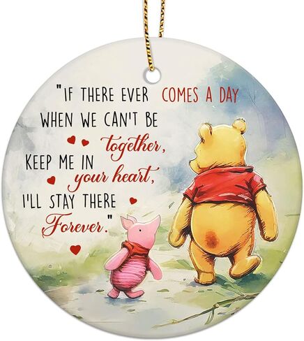 34HD Gifts for Christmas, Bear Cartoon Christmas Ornament Ceramic 2-Side Printed, Bear Movie Hanging Ornament, Christmas Tree Decorations, Movie Gifts for Movie Lovers in Kuwait