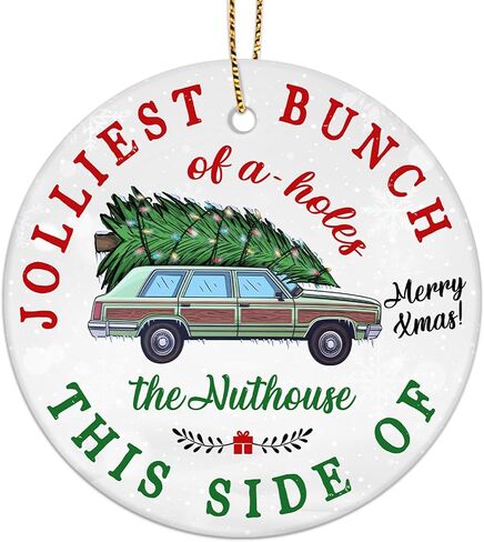 34HD Gifts for Christmas, Bear Cartoon Christmas Ornament Ceramic 2-Side Printed, Bear Movie Hanging Ornament, Christmas Tree Decorations, Movie Gifts for Movie Lovers in Kuwait