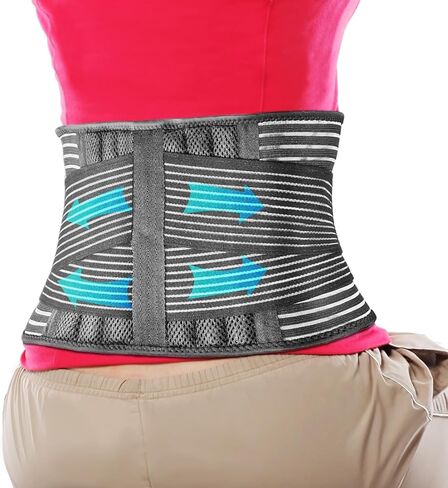 FESAS Breathable Back Brace with Lumbar Pad - Support Belt for Lower Back Pain Relief, Suitable for Women & Men, Ideal for Herniated Disc & Sciatica (Small/Medium) in Saudi Arabia