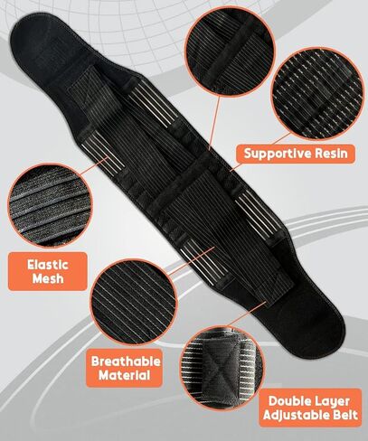 FESAS Breathable Back Brace with Lumbar Pad - Support Belt for Lower Back Pain Relief, Suitable for Women & Men, Ideal for Herniated Disc & Sciatica (Small/Medium) in Saudi Arabia