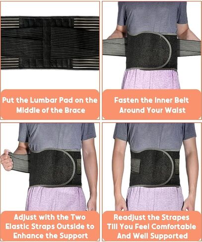FESAS Breathable Back Brace with Lumbar Pad - Support Belt for Lower Back Pain Relief, Suitable for Women & Men, Ideal for Herniated Disc & Sciatica (Small/Medium) in Saudi Arabia