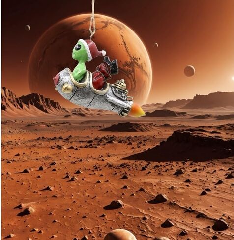 Bella Haus Christmas Shoppe Andre’ & Fritz Rocket Christmas Tree Ornament | Alien and Gnome Friendship Blast Off Together | Funny Resin Holiday Décor for Sci-Fi Lovers and Space Fans in Saudi Arabia