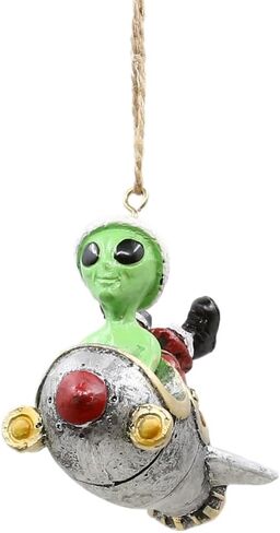 Bella Haus Christmas Shoppe Andre’ & Fritz Rocket Christmas Tree Ornament | Alien and Gnome Friendship Blast Off Together | Funny Resin Holiday Décor for Sci-Fi Lovers and Space Fans in Saudi Arabia