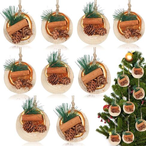 12 Pcs Christmas Tree Decorations Natural Pine Cones Rustic Ornaments Bulk Dried Orange Slices Cinnamon Sticks for Christmas Tree Home Decorations Wedding Decor (Regular Style) in Saudi Arabia