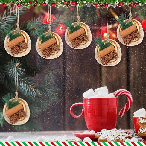 12 Pcs Christmas Tree Decorations Natural Pine Cones Rustic Ornaments Bulk Dried Orange Slices Cinnamon Sticks for Christmas Tree Home Decorations Wedding Decor (Regular Style) in Saudi Arabia