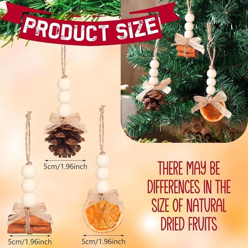 12 Pcs Christmas Tree Decorations Natural Pine Cones Rustic Ornaments Bulk Dried Orange Slices Cinnamon Sticks for Christmas Tree Home Decorations Wedding Decor (Regular Style) in Saudi Arabia