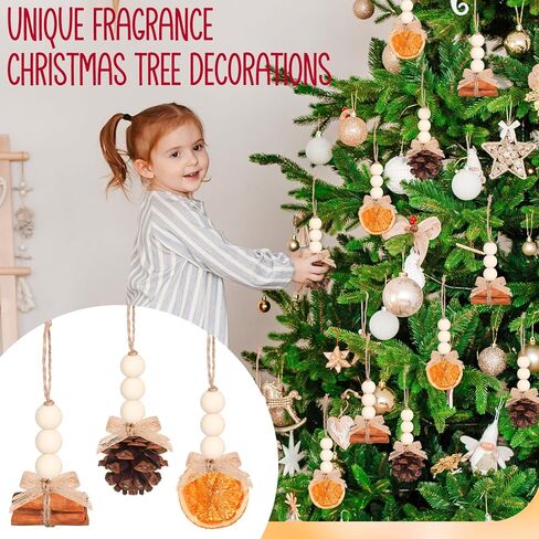 12 Pcs Christmas Tree Decorations Natural Pine Cones Rustic Ornaments Bulk Dried Orange Slices Cinnamon Sticks for Christmas Tree Home Decorations Wedding Decor (Regular Style) in Saudi Arabia