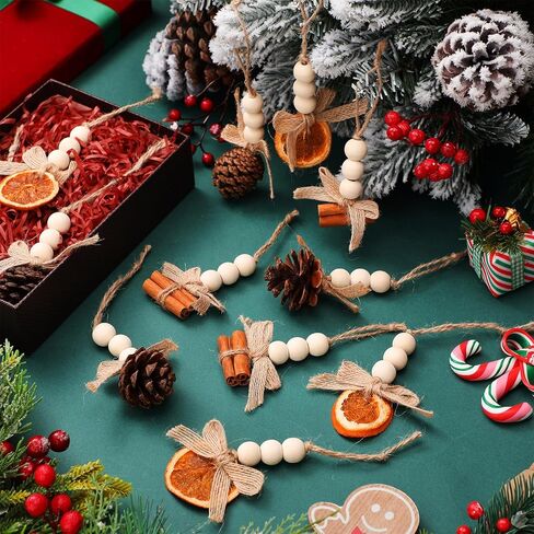 12 Pcs Christmas Tree Decorations Natural Pine Cones Rustic Ornaments Bulk Dried Orange Slices Cinnamon Sticks for Christmas Tree Home Decorations Wedding Decor (Regular Style) in Saudi Arabia