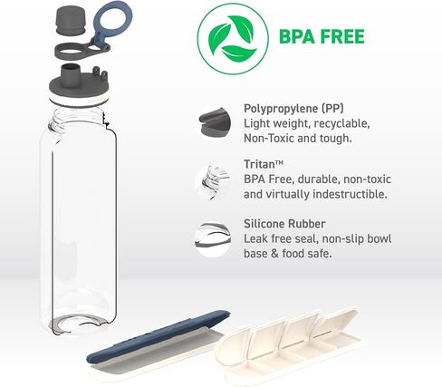 asobu Electrolyte Large Sports Water Bottle with Interchangeable Packet and Pill Storage Compartments Durable Tritan 40oz (Black) in Saudi Arabia