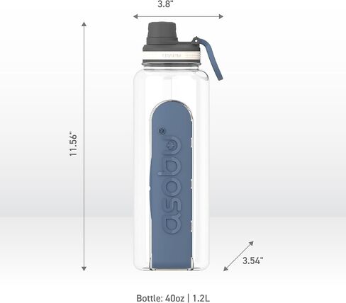 asobu Electrolyte Large Sports Water Bottle with Interchangeable Packet and Pill Storage Compartments Durable Tritan 40oz (Black) in Saudi Arabia