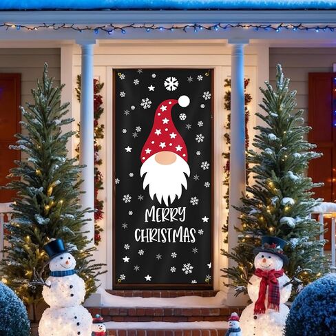 Pink Merry Christmas Door Cover for Front Door Decorations, Christmas Tree Xmas Door Covers Banners Backdrop for Front Door Porch Farmhouse Home Indoor Outdoor Decoration, 35 * 79 Inch in Saudi Arabia
