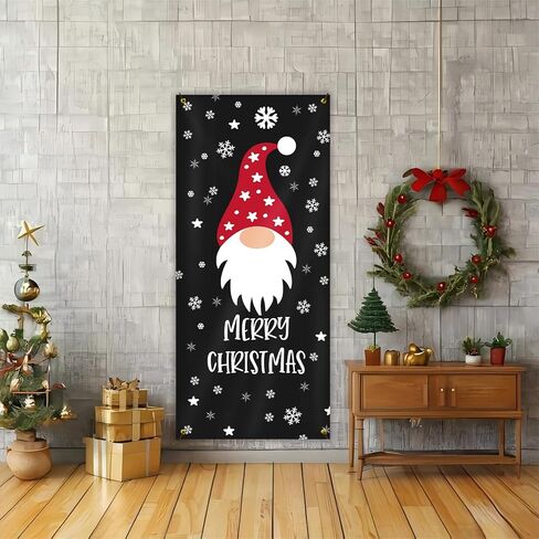 Pink Merry Christmas Door Cover for Front Door Decorations, Christmas Tree Xmas Door Covers Banners Backdrop for Front Door Porch Farmhouse Home Indoor Outdoor Decoration, 35 * 79 Inch in Saudi Arabia