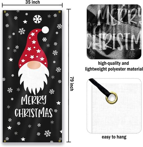 Pink Merry Christmas Door Cover for Front Door Decorations, Christmas Tree Xmas Door Covers Banners Backdrop for Front Door Porch Farmhouse Home Indoor Outdoor Decoration, 35 * 79 Inch in Saudi Arabia