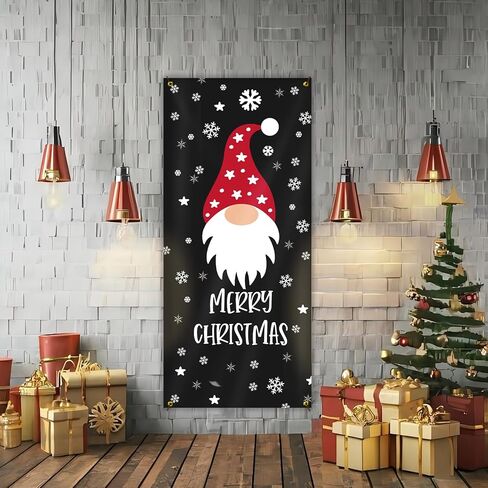 Pink Merry Christmas Door Cover for Front Door Decorations, Christmas Tree Xmas Door Covers Banners Backdrop for Front Door Porch Farmhouse Home Indoor Outdoor Decoration, 35 * 79 Inch in Saudi Arabia
