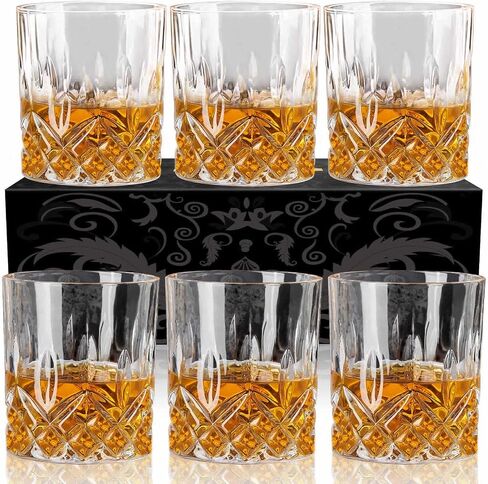 Whiskey Glasses Set of 4, Rocks Glasses, 10 oz Old Fashioned Tumblers for Drinking Scotch Bourbon Whisky Cocktail Cognac Vodka Gin Tequila Rum Liquor Rye Gift for Men Women at Home Bar in Saudi Arabia