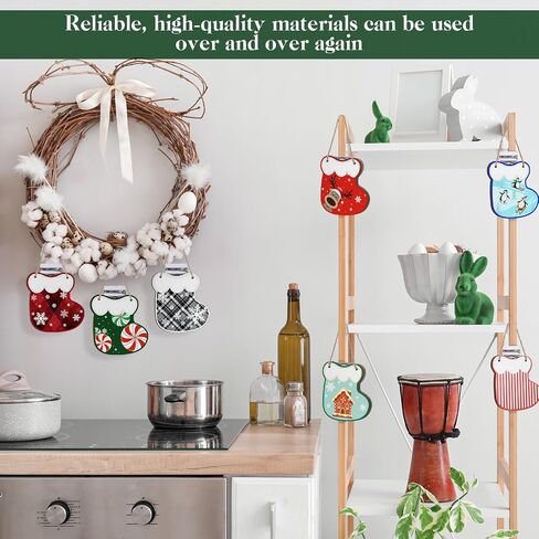 Namalu 9 Pcs Wooden Christmas Money Holder Ornaments DIY Christmas Money Gift Hanging Money Holder for Cash Gift Socks Design Money Tree Gift Holder for Holiday Party Tree Ornaments Home Decor in Saudi Arabia
