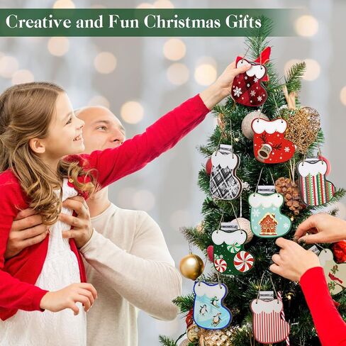 Namalu 9 Pcs Wooden Christmas Money Holder Ornaments DIY Christmas Money Gift Hanging Money Holder for Cash Gift Socks Design Money Tree Gift Holder for Holiday Party Tree Ornaments Home Decor in Saudi Arabia