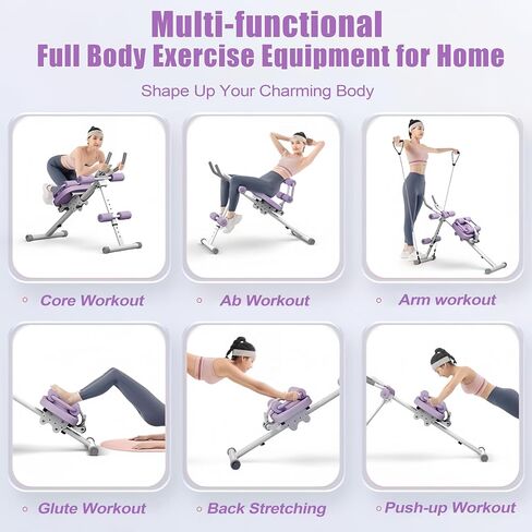 Multifunctional Ab Workout Equipment, Adjustable Ab ＆ Sit Up Machine for Stomach Workout, Ab Exercise Bench Crunch Machine for Core Abdomen, Foldable Abdominal Trainer for Home Gym in Saudi Arabia
