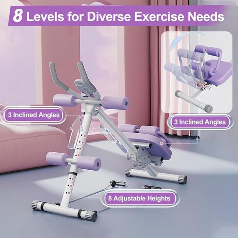 Multifunctional Ab Workout Equipment, Adjustable Ab ＆ Sit Up Machine for Stomach Workout, Ab Exercise Bench Crunch Machine for Core Abdomen, Foldable Abdominal Trainer for Home Gym in Saudi Arabia