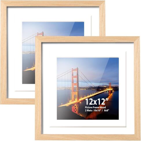 Picture Frames,Poster Frames,Display Pictures 8x8,10x10 With Mat or 12x12 Without Mat,Natural Solid Wood Frame,Hung On Walls Or Placed On Tables,Frames for Photos,Certificates. in Saudi Arabia