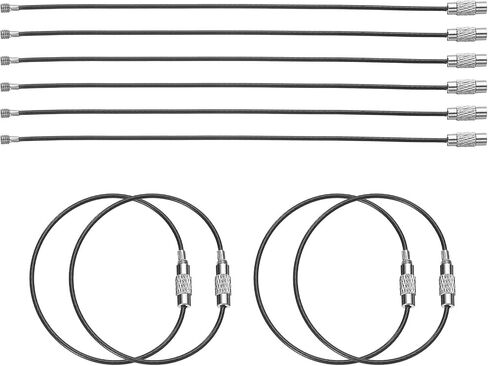 HARFINGTON Wire Keychain Cable Plastic Coated Stainless Steel Key Ring Cable Loop Rings for Hanging Luggage Tags Key in Saudi Arabia