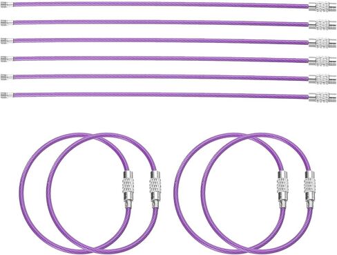 HARFINGTON Wire Keychain Cable Plastic Coated Stainless Steel Key Ring Cable Loop Rings for Hanging Luggage Tags Key in Saudi Arabia